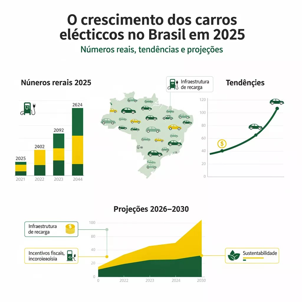 O crescimento dos carros elétricos no Brasil em 2025: números reais, tendências e projeções